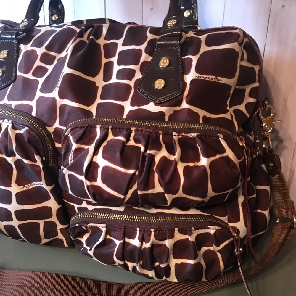 MZ Wallace Giraffe Print Kate Satchel